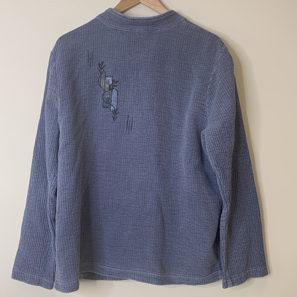 Linda K Originals | Blue Hand Painted Button Down Textured 100% Cotton Jacket M - Picture 17 of 17